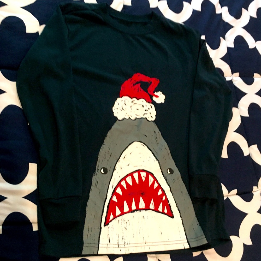 Boys long sleeve Christmas Jaws shirt